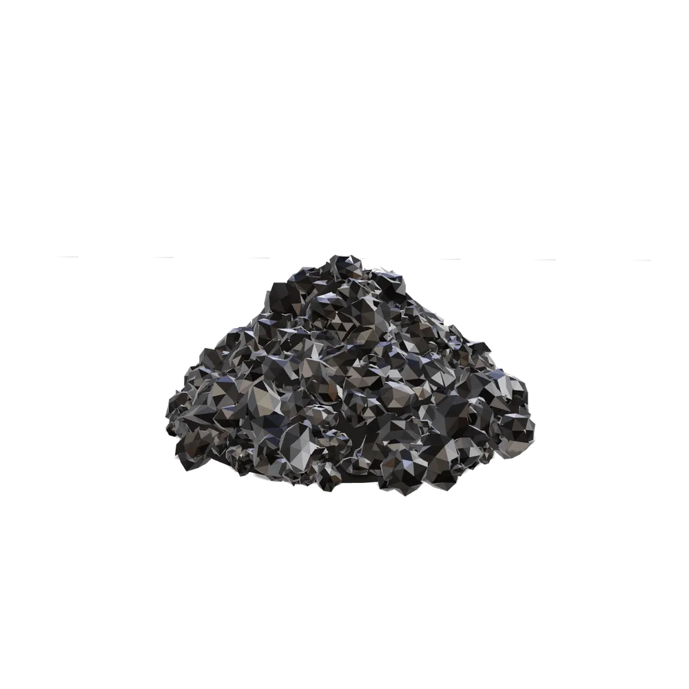 A stockpile of coal, 3D render